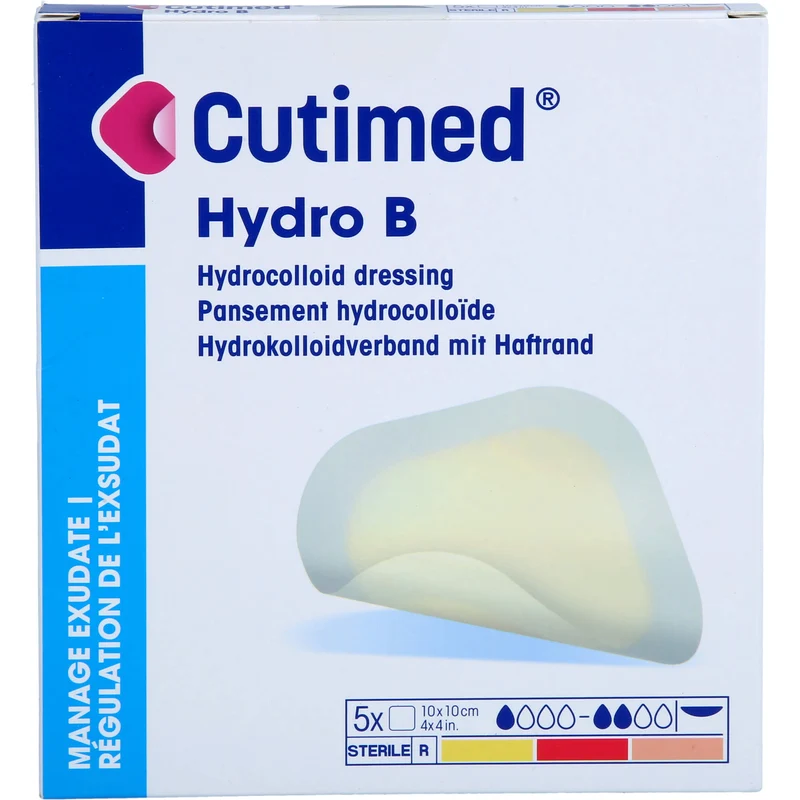 Cutimed Hydro B 10x10cm Hydrokoll.Verb.m.Haftrand, 5 St KOM