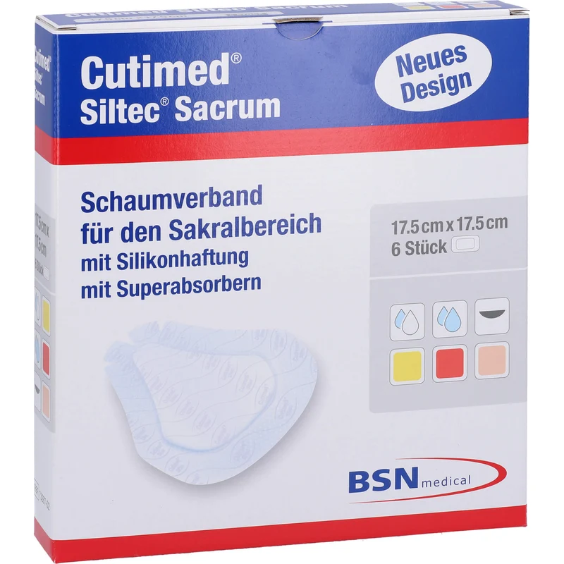 Cutimed Siltec Sacrum 17,5x17,5cm, 6 St KOM