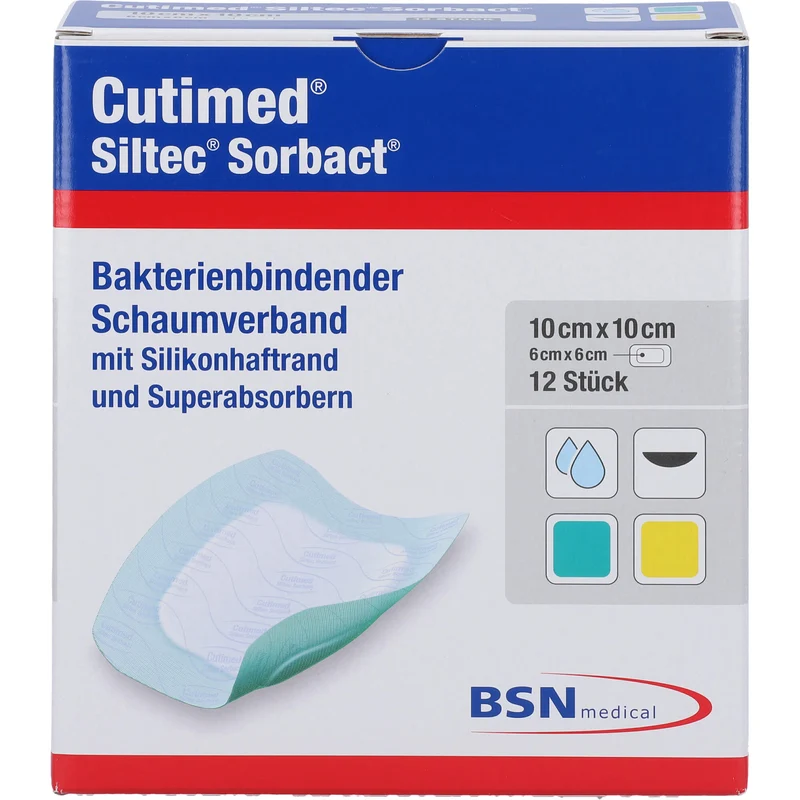 CUTIMED Siltec Sorbact B PU-Verb.10x10cm, 12 St KOM