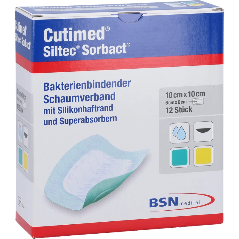 CUTIMED Siltec Sorbact B PU-Verb.10x10cm, 12 St KOM