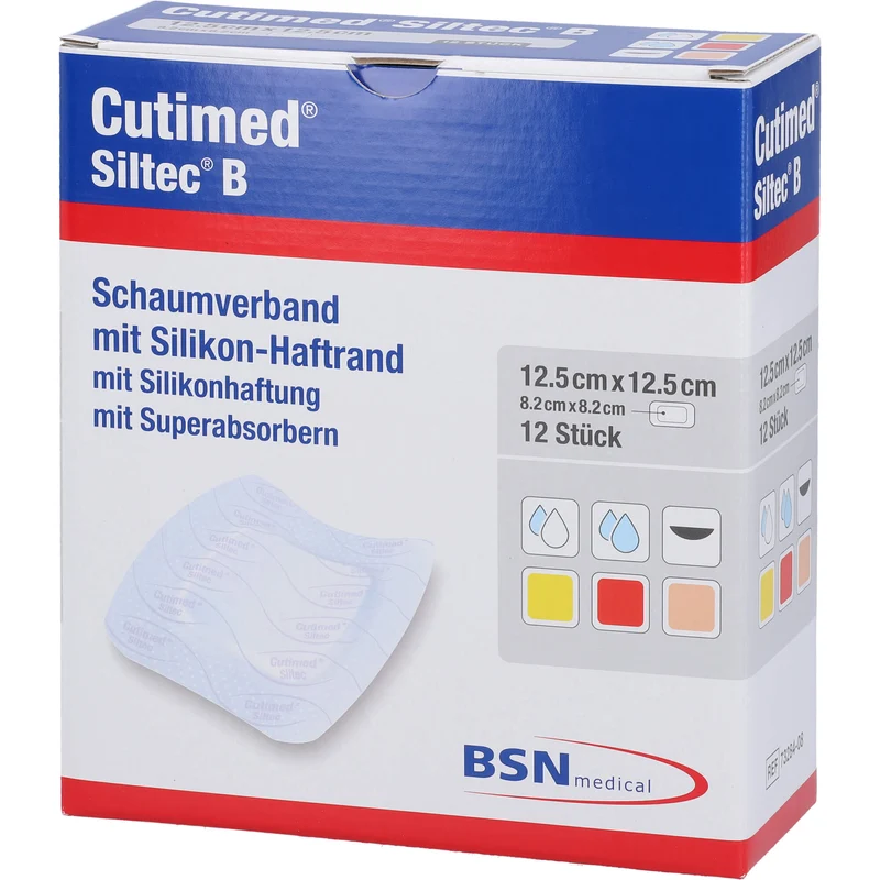 Cutimed Siltec B 12,5x12,5cm, 12 St KOM