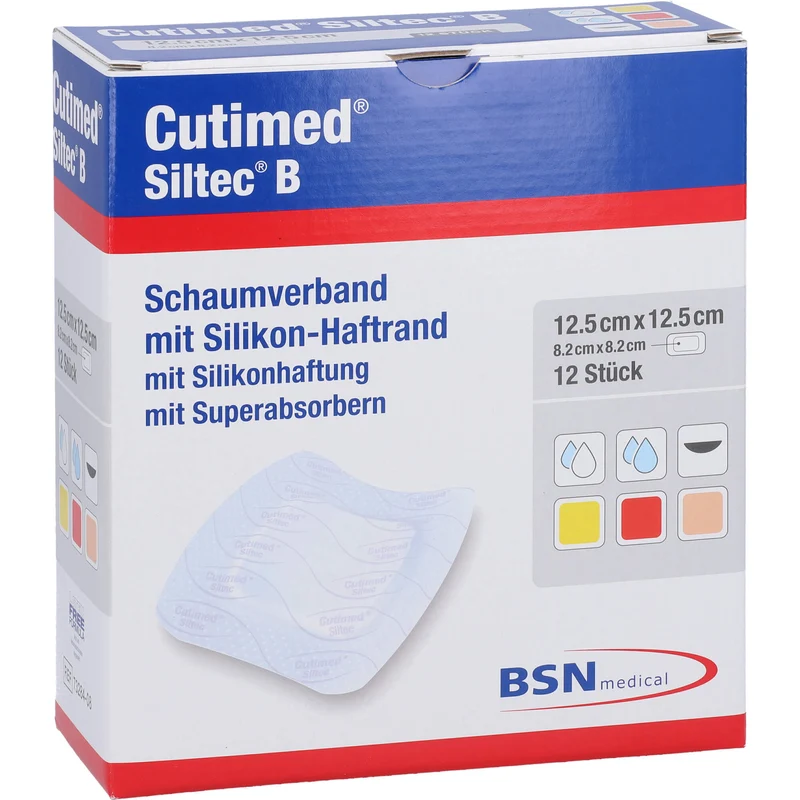 Cutimed Siltec B 12,5x12,5cm, 12 St KOM