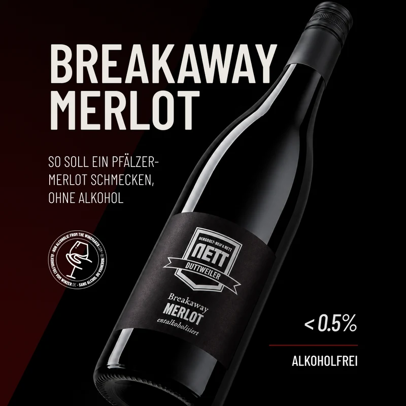 BREAKAWAY MERLOT: so soll ein Pfälzer-Merlot schmecken, ohne Alkohol