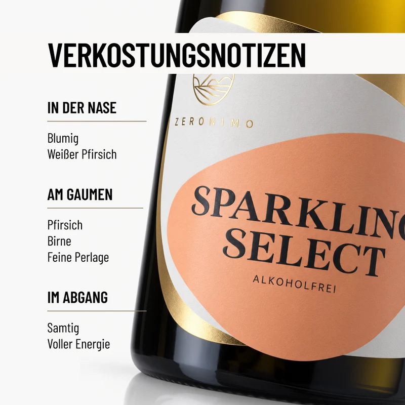 ZERONIMO SPARKLING SELECT 0,375: Einer der besten alkoholfreien Sekte in einer halben Flasche
