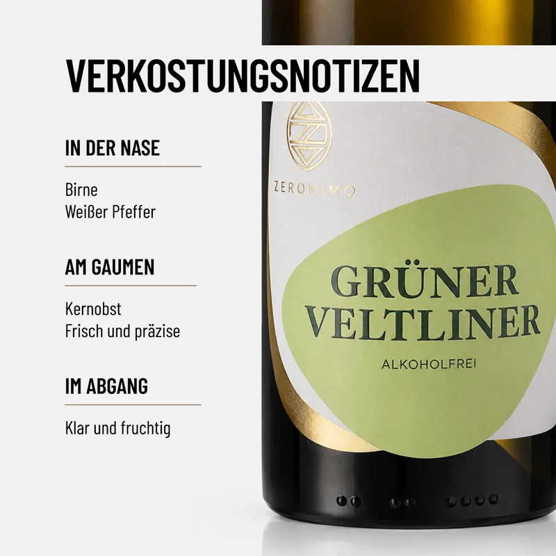 ZERONIMO GRÜNER VELTLINER 0,375: ein Stück Österreich im Glas und ohne Alkohol