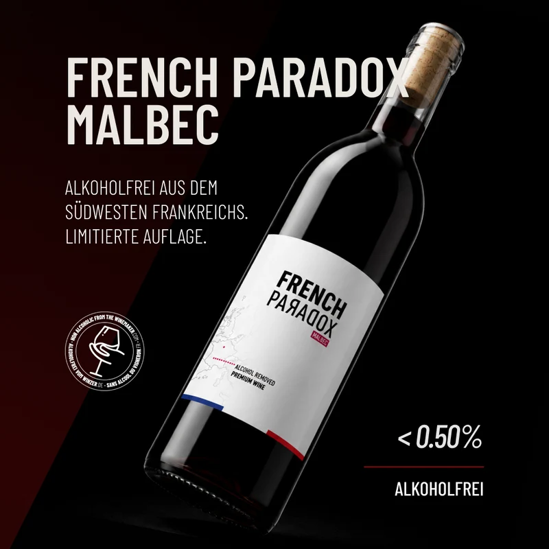 FRENCH PARADOX MALBEC: Alkoholfrei aus dem Südwesten Frankreichs. Limitierte Auflage.
