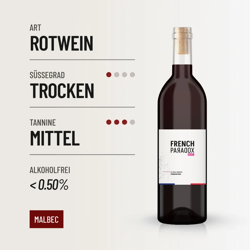 FRENCH PARADOX MALBEC: Alkoholfrei aus dem Südwesten Frankreichs. Limitierte Auflage.