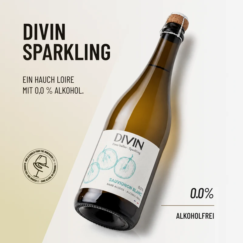 DIVIN SPARKLING: ein Hauch Loire mit 0,0 % Alkohol.