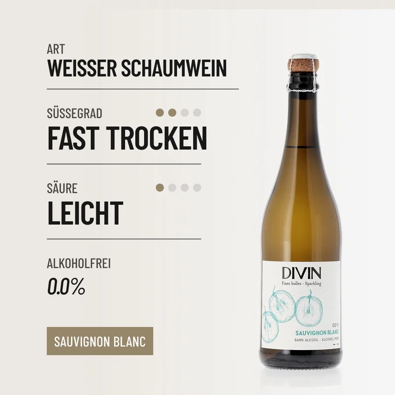 DIVIN SPARKLING: ein Hauch Loire mit 0,0 % Alkohol.