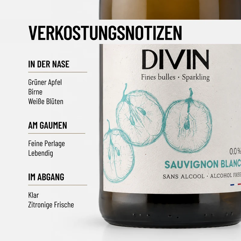 DIVIN SPARKLING: ein Hauch Loire mit 0,0 % Alkohol.