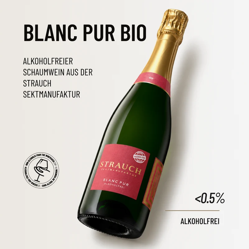BLANC PUR BIO: Alkoholfreier Schaumwein aus der Strauch Sektmanufaktur