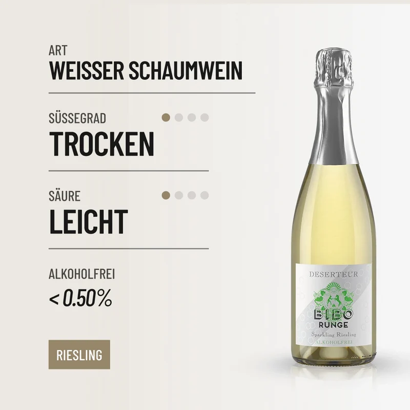 DESERTEUR SPARKLING RIESLING : prickelnder alkoholfreier Genuss