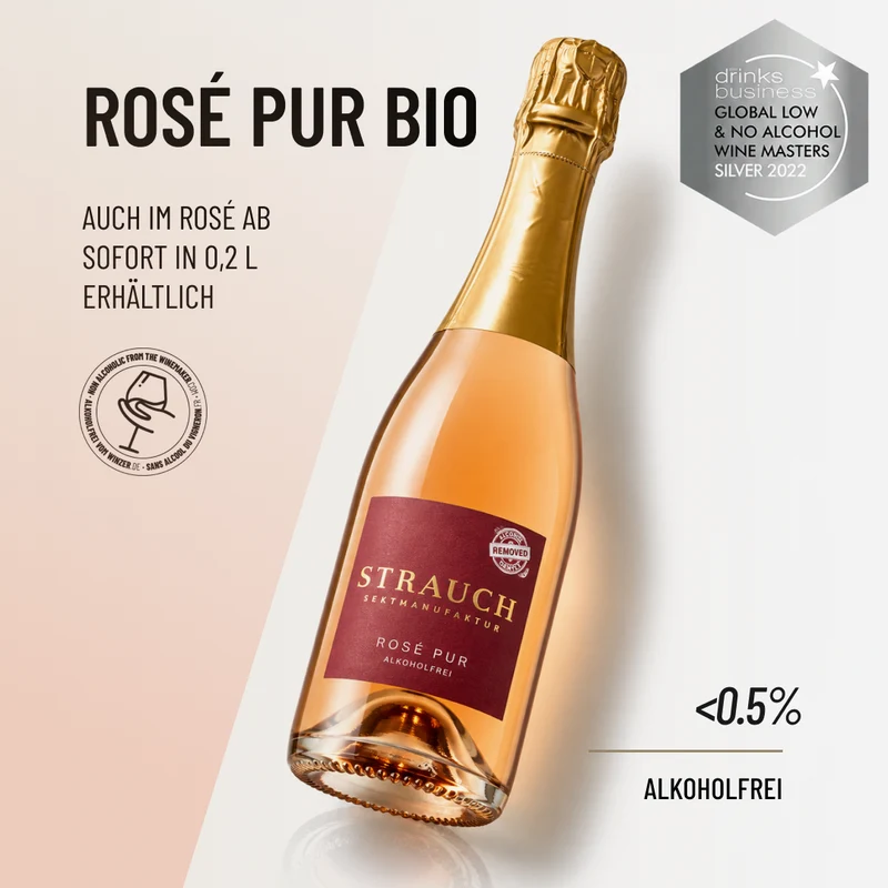 ROSÉ PUR BIO: auch im Rosé ab sofort in 0,2 L erhältlich