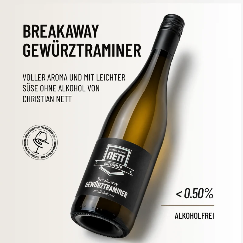 BREAKAWAY GEWÜRZTRAMINER: Voller Aroma und mit leichter Süße ohne Alkohol von Christian Nett