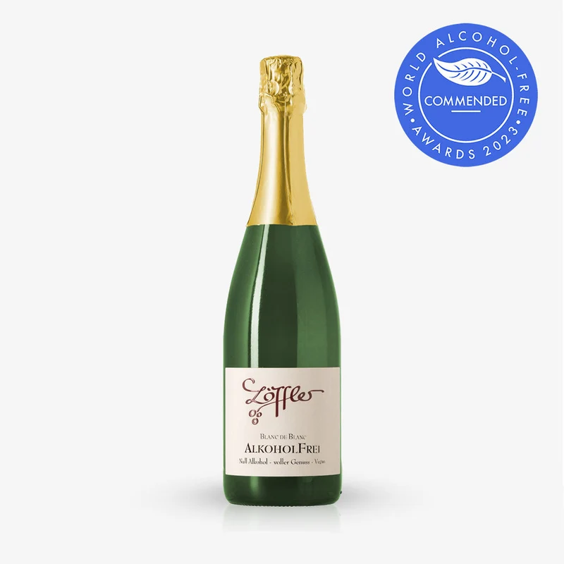 NULL ALKOHOL BLANC DE BLANC: Alkoholfrei, spritzig und frisch vom Weingut Löffler.