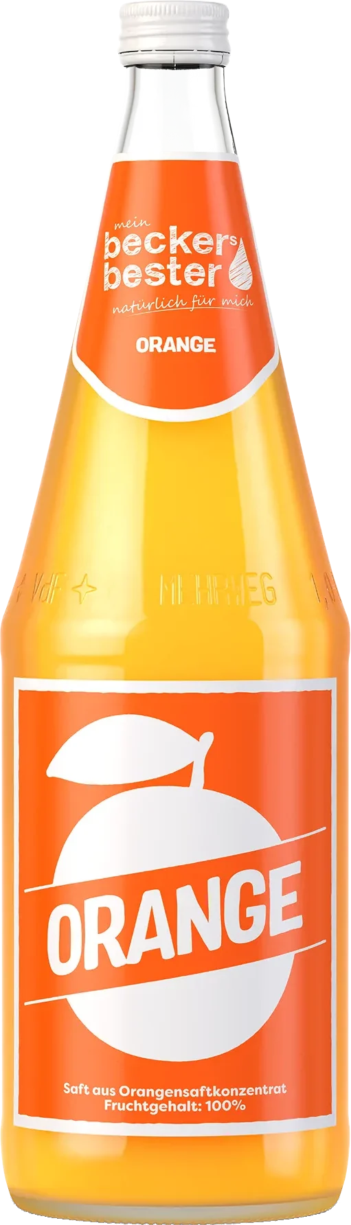 beckers Orangensaft 100% - 6 x 1,00 l