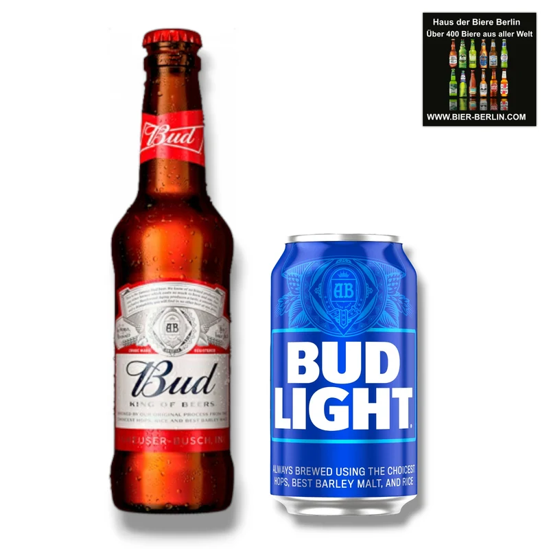 Bud Bier 0,3l & Bud Light 0,35l- King of Beer USA Mix