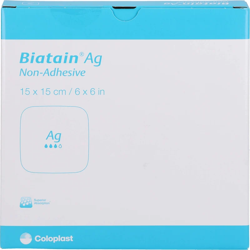 Biatain Ag Schaumverband nicht-haftend 15x15cm, 5 St VER