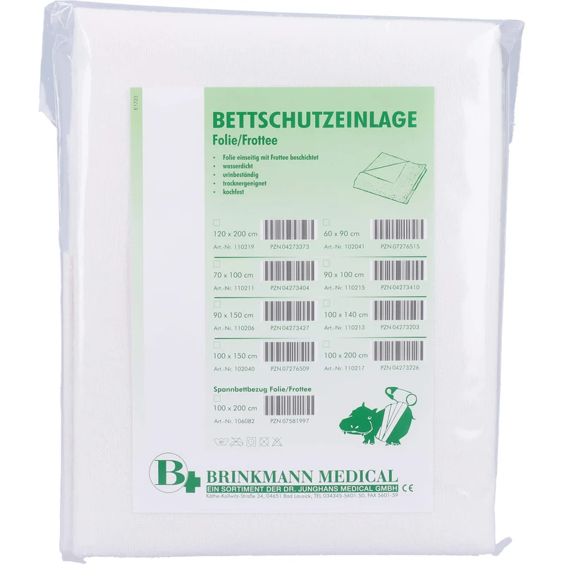 Bettschutzeinlage Folie/Frottee 100x200cm, 1 St