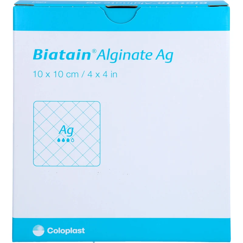 Biatain Alginate Ag Kompressen 10x10cm mit Silber, 10 St VER