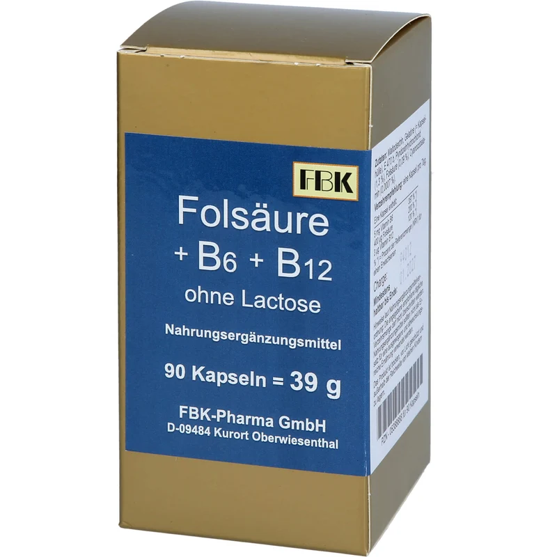 Folsäure + B6 + B12 ohne Lactose, 90 St KAP