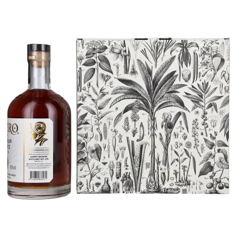 Ron Espero Caribbean Coconut & Rum Liqueur 40% Vol. 0,7l in Geschenkbox mit 2 Gläser