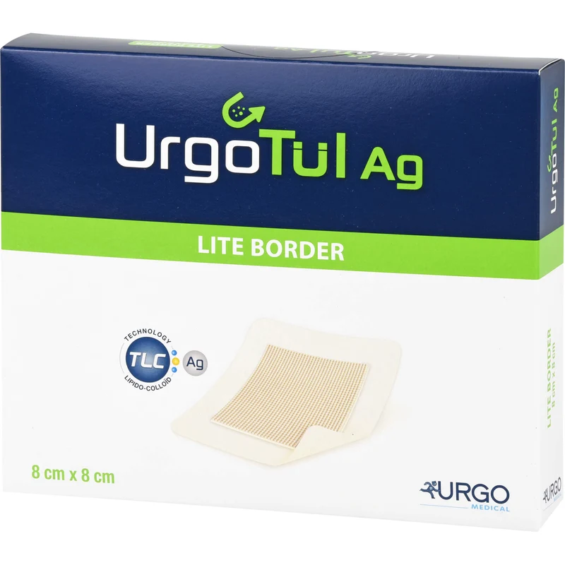 Urgotül Ag Lite Border, selbsthaft. Lipidokolloid-Wundauflage m. Silbersalz, 10 St VER