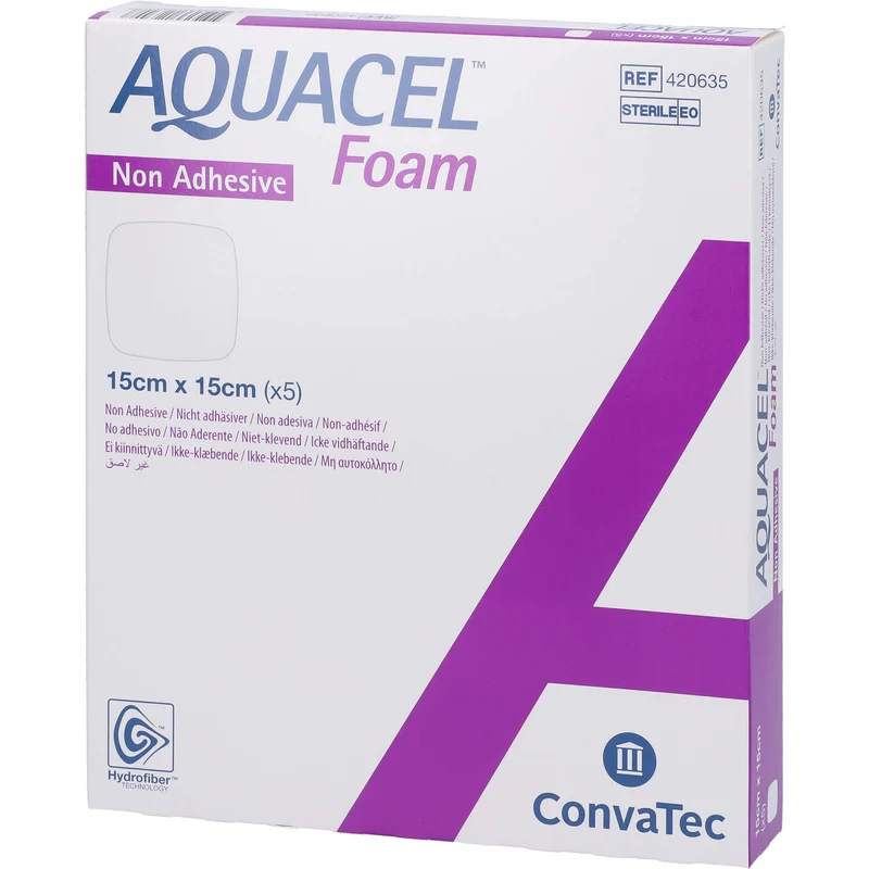 AQUACEL Foam nicht-adhäsiv 15x15cm, 5 St VER