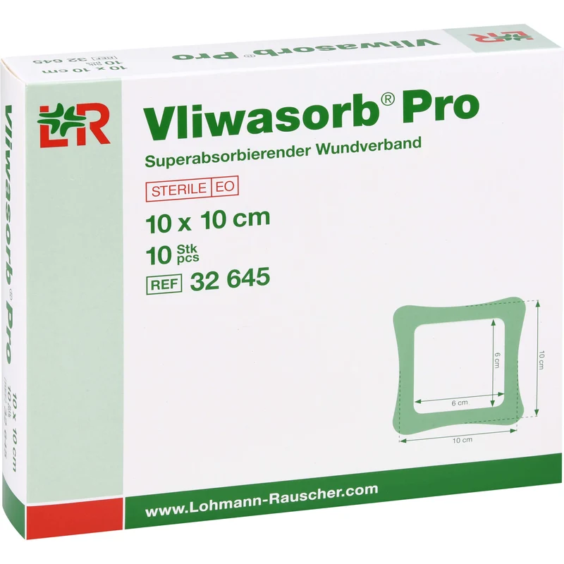 Vliwasorb Pro superabsorb. steril 12,5x12,5cm, 10 St KOM