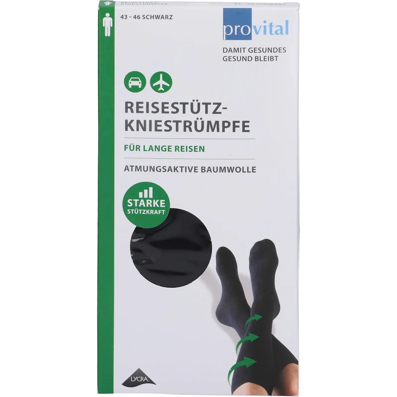 Provital Reisekniestrümpfe Baumwolle marine Gr. 39-42, 2 St