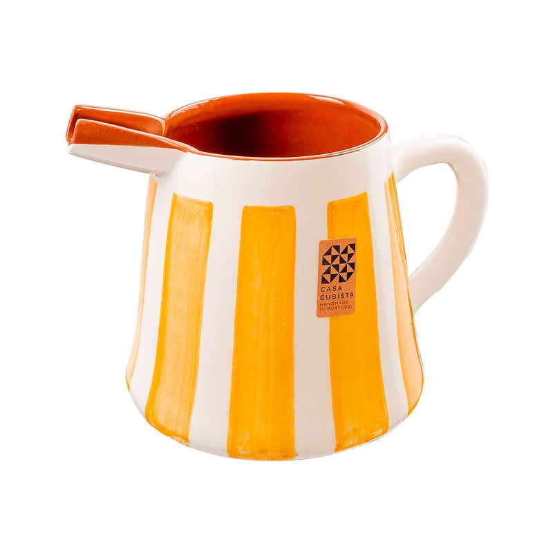 Keramikkrug 1l – bold stripes tangerine