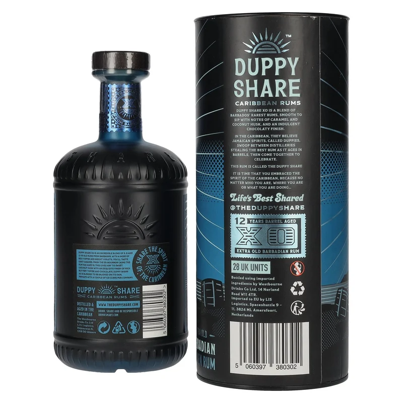Duppy Share XO Caribbean Rum 40% Vol. 0,7l in Geschenkbox