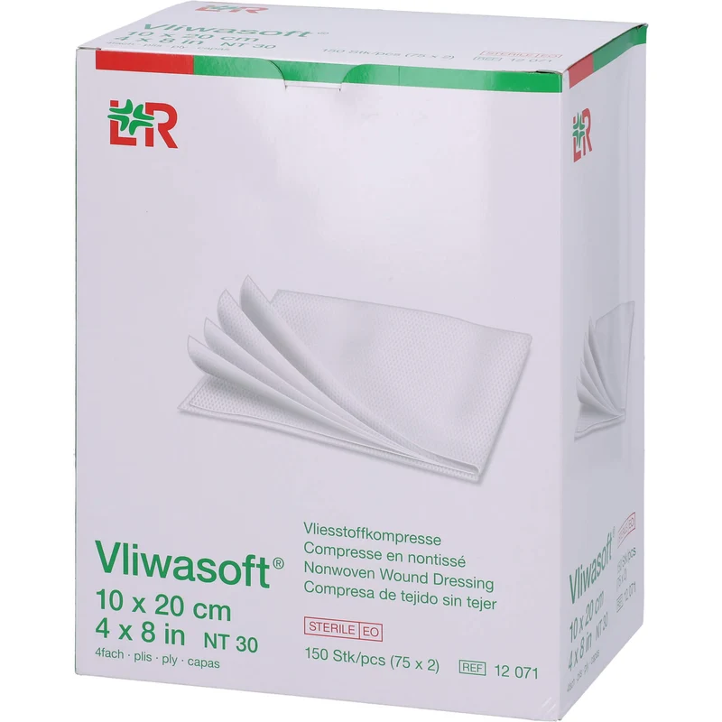 Vliwasoft Vliesstoffkompresse steril 10x20cm, 150 St KOM