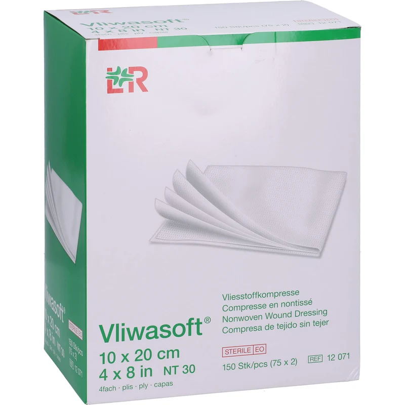 Vliwasoft Vliesstoffkompresse steril 10x20cm, 150 St KOM