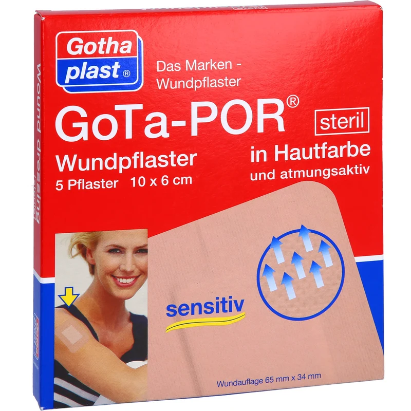 GoTa-POR Wundpflaster steril 100x60mm hautfarben, 5 St PFL