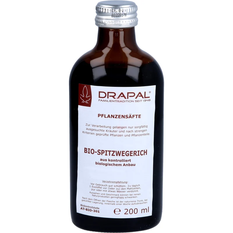 Spitzwegerichblätter Bio Pflanzensaft Drapal, 200 ml SAF