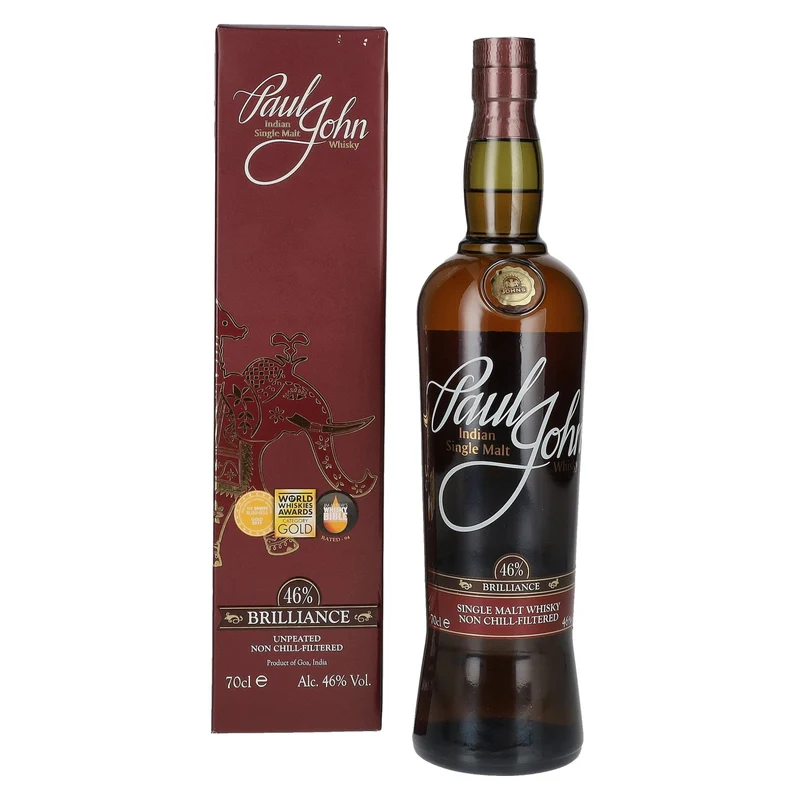 Paul John BRILLIANCE Indian Single Malt Whisky 46% Vol. 0,7l in Geschenkbox