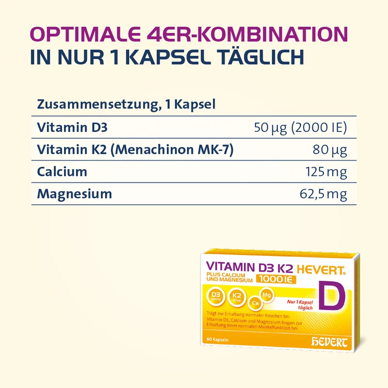 Vitamin D3k2 Hevert 2000ie, 120 St KAP