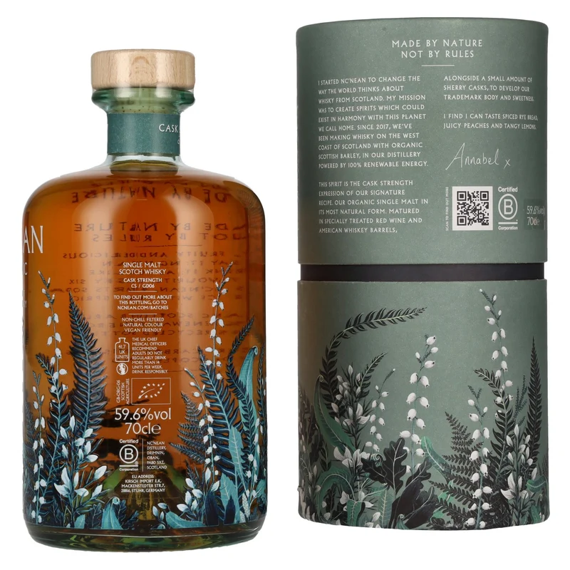 NC'NEAN ORGANIC Cask Strength Single Malt Scotch Whisky Batch CS/GD06 59,6% Vol. 0,7l in Geschenkbox