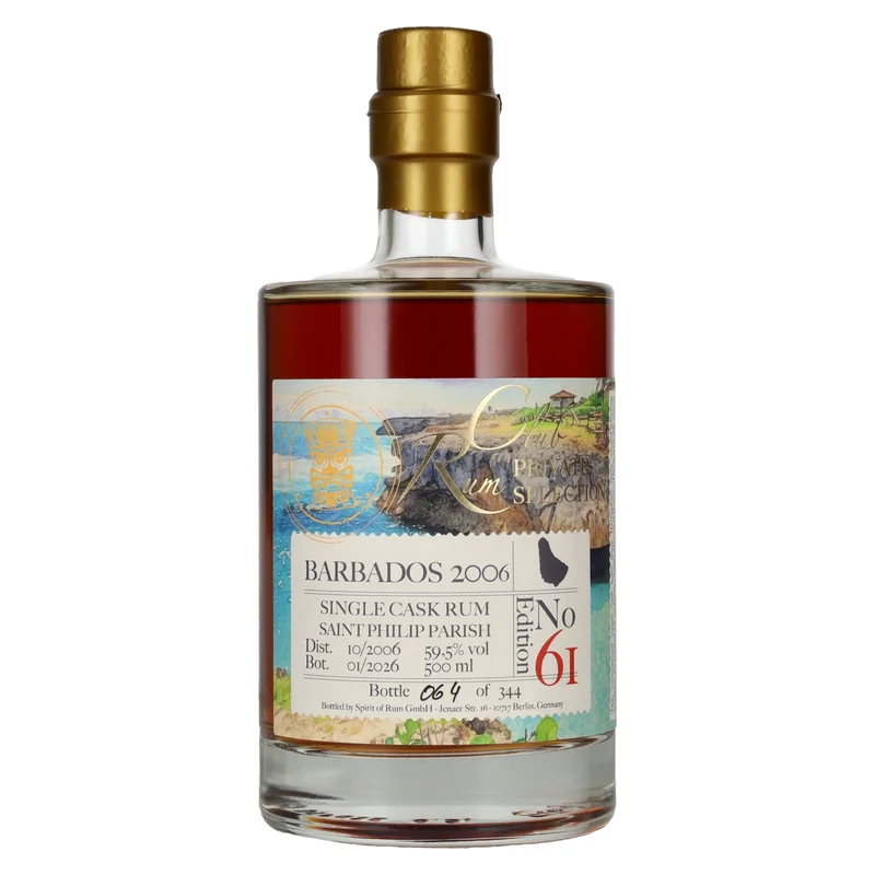 RUM CLUB PRIVATE SELECTION Barbados Single Cask Rum Edition 61 2006 59,5% Vol. 0,5l