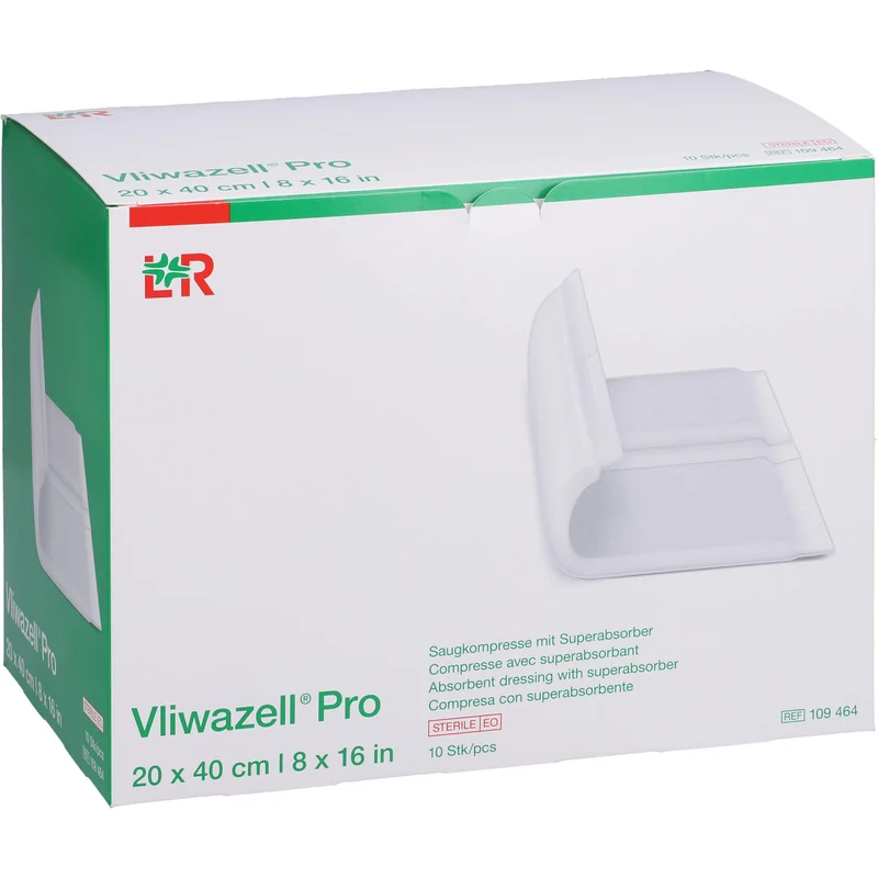 Vliwazell Pro superabsorb. steril 20x40 cm, 10 St KOM