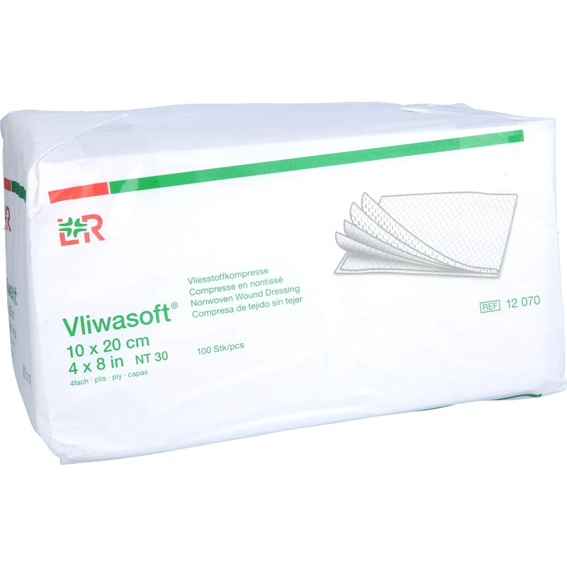 Vliwasoft Vliesstoffkompresse 10x20cm, 100 St KOM
