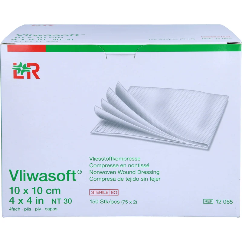 Vliwasoft Vliesstoffkompresse steril 10x10cm, 150 St KOM