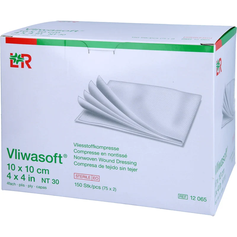 Vliwasoft Vliesstoffkompresse steril 10x10cm, 150 St KOM