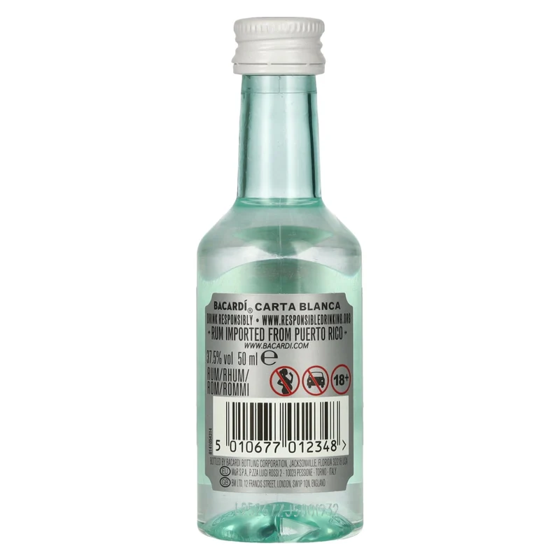 Bacardi Ron Carta Blanca Superior 37,5% Vol. 0,05l PET