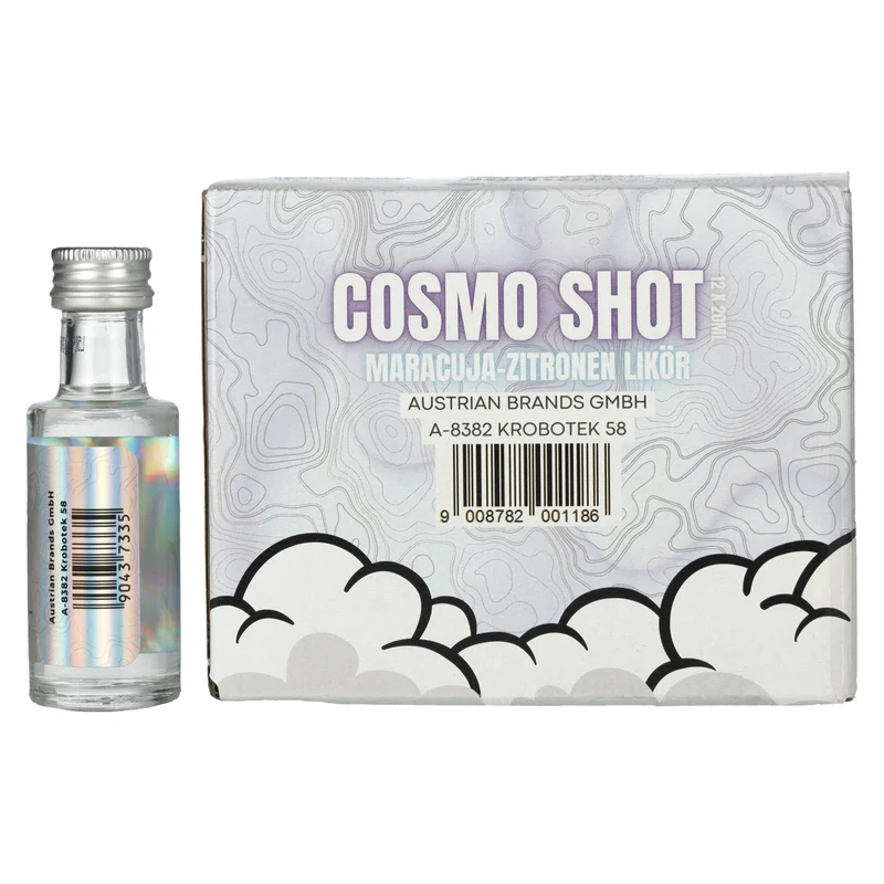 Cosmo Shot Maracuja-Zitronen Likör 17% Vol. 12x0,02l