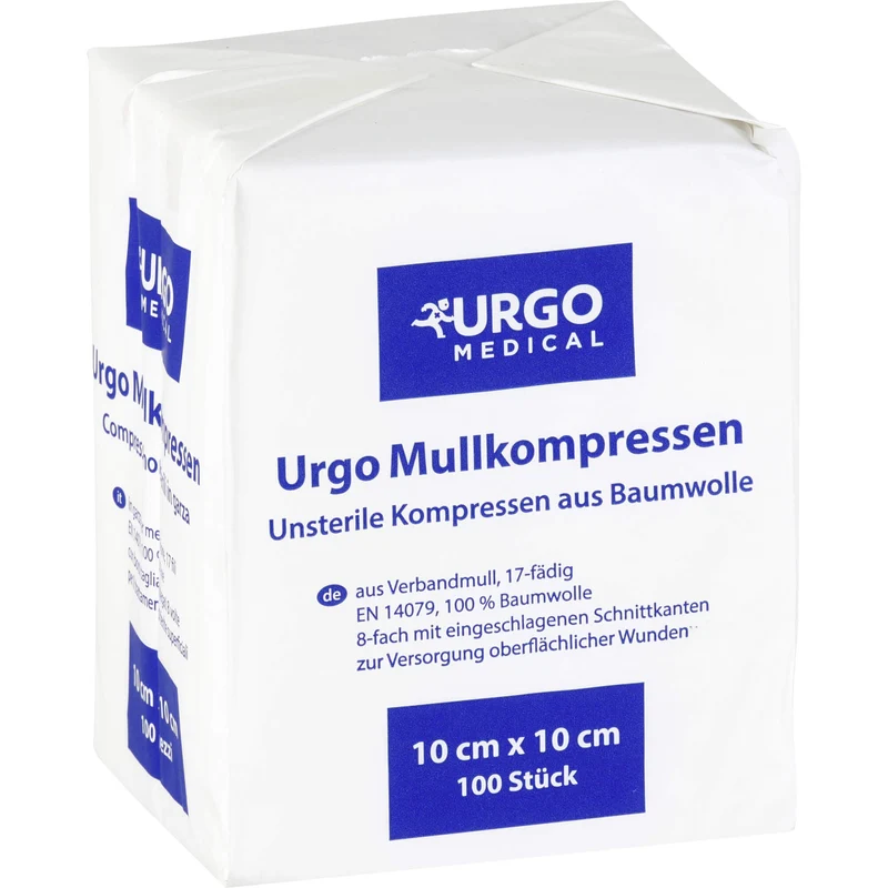 URGO MULLKOMPR 10X10CM, 100 St KOM