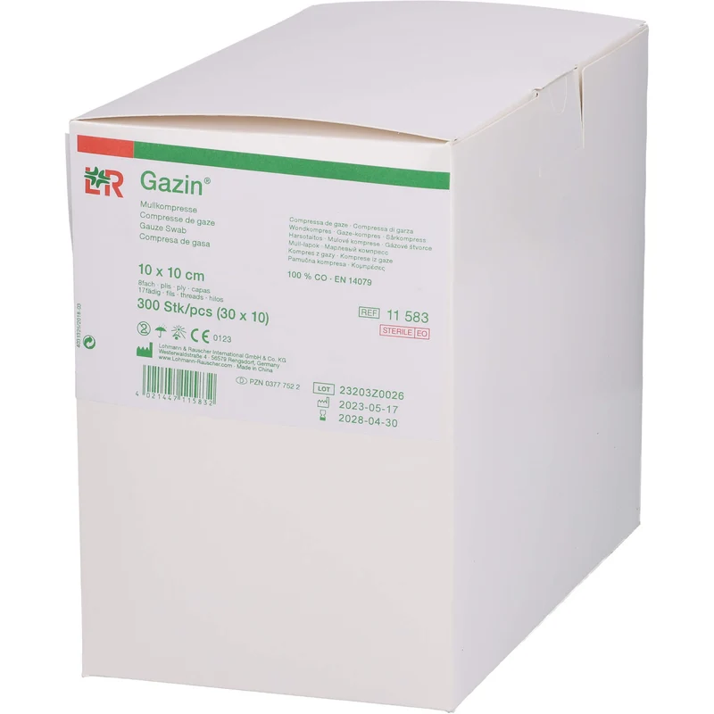 Gazin Kompressen steril 10x10cm, 30X10 St KOM