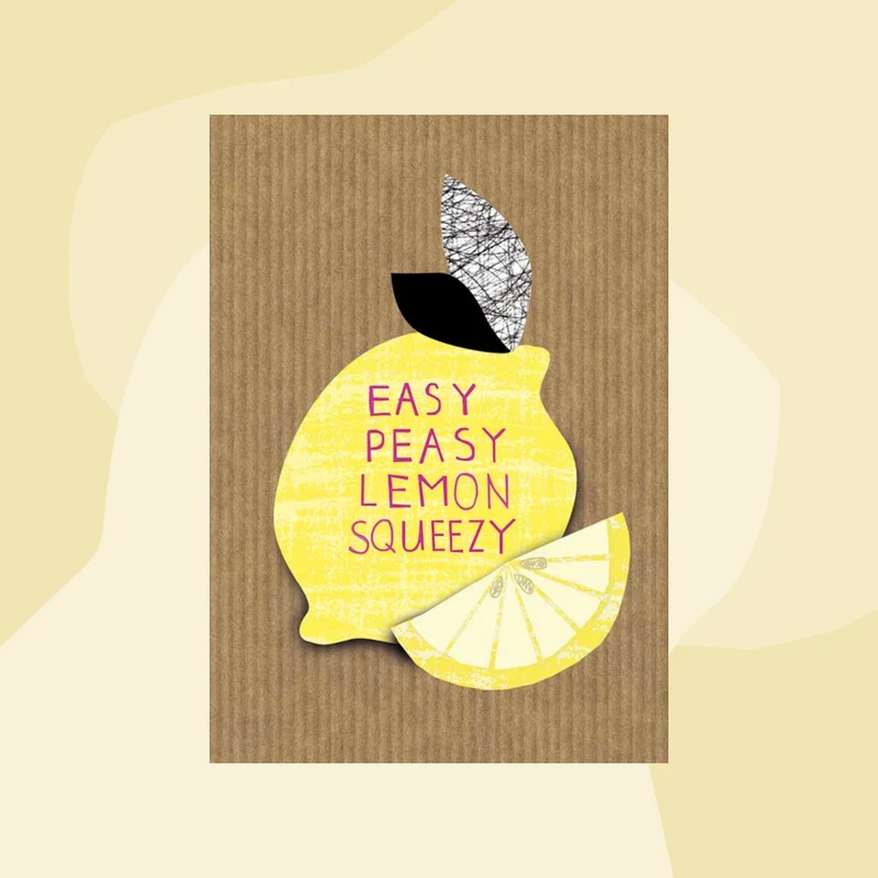 Postkarte: Easy peasy lemon squeezy