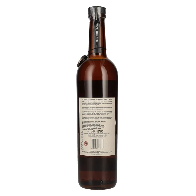 Sol Tarasco 8 Years Old AÑEJO Charanda Rum 40% Vol. 0,7l